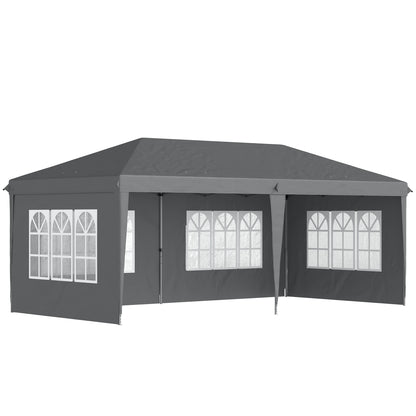 Outsunny 3 x 6m Pop-Up Gazebo, with Removable Walls - Grey