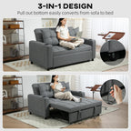 HOMCOM 2 Seater Sofa Bed Pull-Out Sofa Bed for Small Space - Charcoal Grey