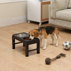 PawHut Raised Dog Bowl, Foldable Elevated Dog bowls with Slow Feeder, 4 Adjustable Heights, for Small Medium Large Breeds