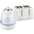 Kettle and Toaster Set, 1.7L 3000W Rapid Kettle with Strix Thermostat, 4 Slice Toaster with 7 Browning Controls, Cream