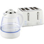Kettle and Toaster Set, 1.7L 3000W Rapid Kettle with Strix Thermostat, 4 Slice Toaster with 7 Browning Controls, Cream