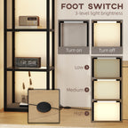 Four-Shelf Floor Lamp - Black