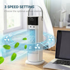 Tower Fan for Bedroom, 16 Inch Mist Desktop Fan with DC Motor, 3 Speeds, 90° Oscillation, 10H Timer, for Home Office