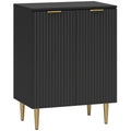 HOMCOM Sideboard Buffet Cabinet, Modern Kitchen Storage Cabinet with Adjustable Shelves and Metal Legs, Black
