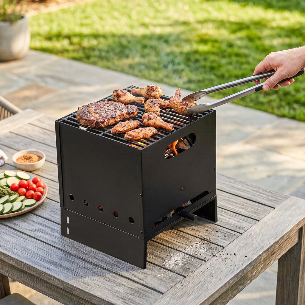 Outsunny 3 in 1 Outdoor Pizza Oven, Portable Wood Fired Pizza Maker with Handles, Stone and Peel