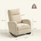 HOMCOM Corduroy Rocking Armchair - Beige