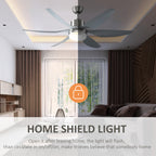 Reversible Ceiling Fan with Light, 6 Blades Indoor Modern Mount LED Lighting Fan with Remote Controller, for Bedroom, Living Room, Silver