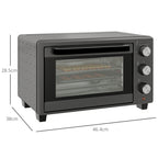 21L Mini Countertop Oven, 100°C-230°C Adjustable Temp - Grey