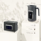 Touch Screen Kettle and Toaster Set - Grey