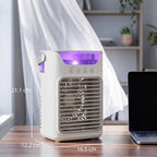 Air Cooler with Adjustable Head, Portable Air Conditioner with 3 Wind Speed, 2 Cool Mist, RGB Light, Grey
