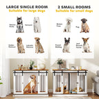 PawHut Dog Crate Furniture for Large Dogs, Double Dog Cage for Small Dogs