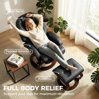 HOMCOM Swivel Recliner Chair with Footstool, PU Leather Recliner Armchair with Adjustable Back and Wood Frame, Black