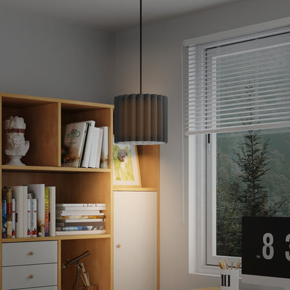 Linen Pendant Light, Bedside Ceiling Lamps with E27 Bulb, Modern Hanging Lights for Living Room, Bedroom, Kitchen, Hallway, Black
