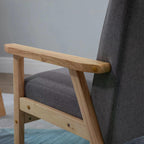 HOMCOM Minimalistic Wooden Frame Accent Chair, with Padded Seat