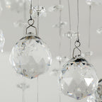 Metal Crystal Ceiling Light Chandelier Elegant Pendant Lamp Living Room Stairway Spiral Rain Drop Pendant Lamp Silver