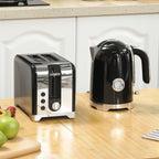Retro Toaster and Kettle Set - Black