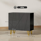 HOMCOM Modern Luxe High Gloss Sideboard, with Hairpin Legs - Black