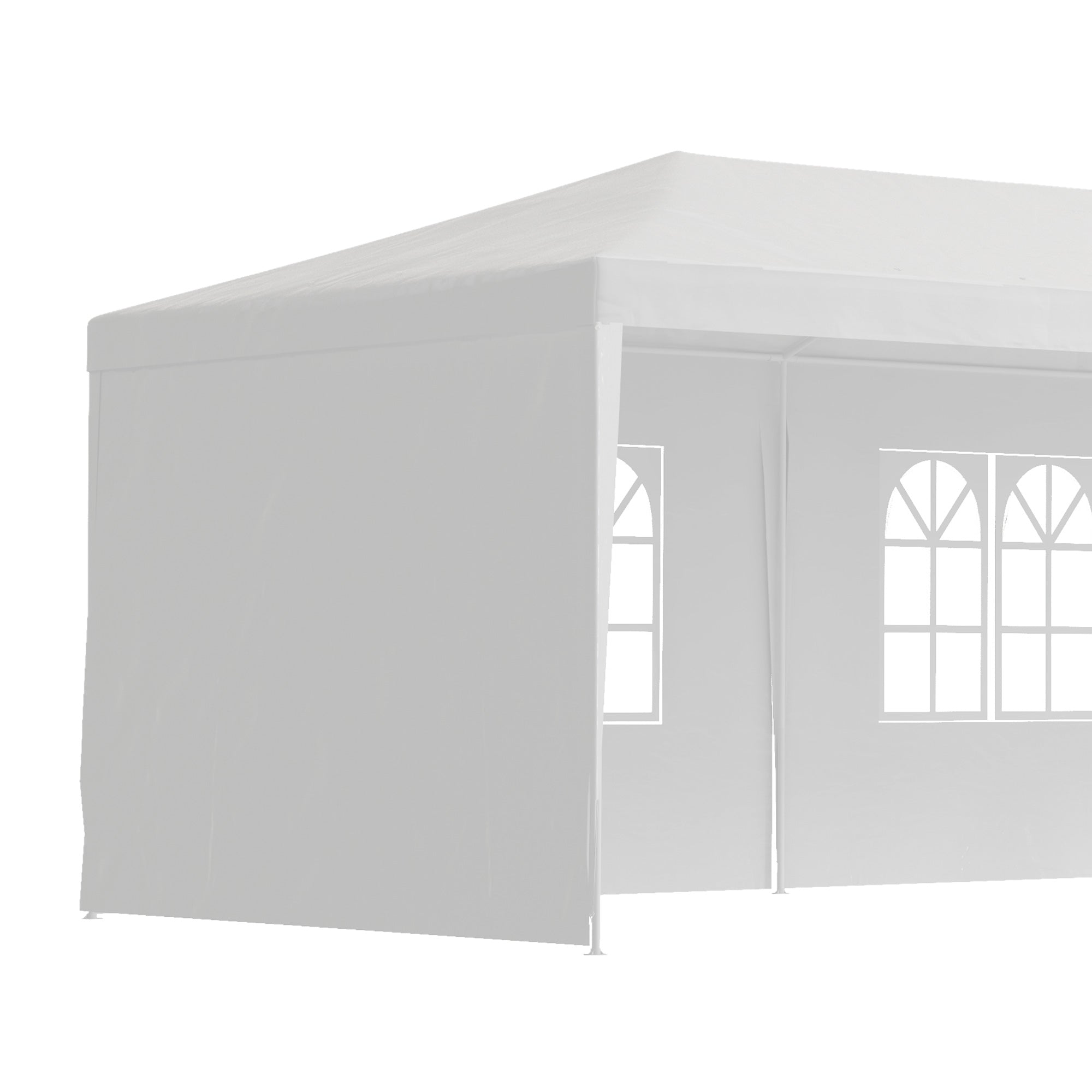 Outsunny 9 x 3 m Party Tent Gazebo Marquee Outdoor Patio Canopy Shelter with Windows and Side Panels Black