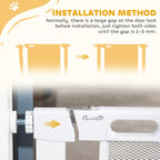PawHut Pet Safety Gate, for Doorways, Staircases, Hallways, with 75-82cm Adjustable Width - White
