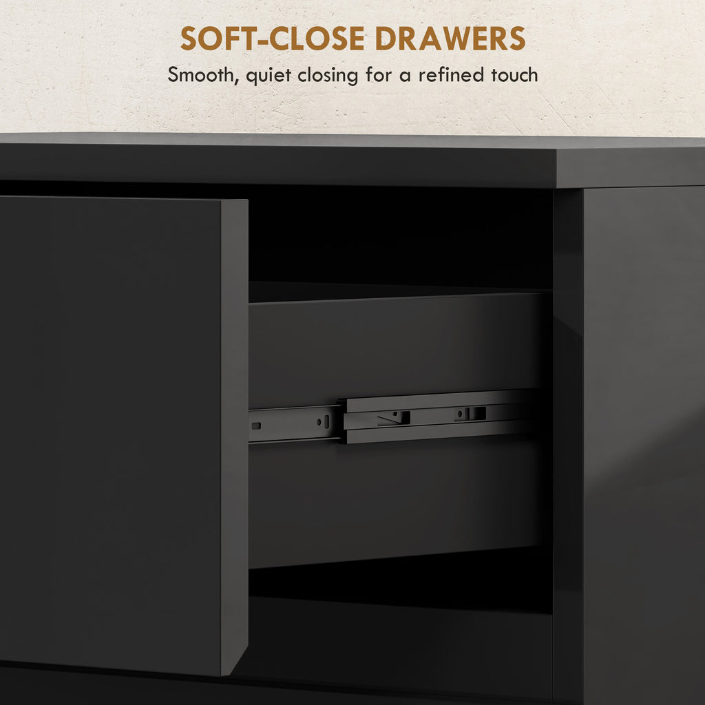 HOMCOM Chest of Drawers, 5-Drawer Storage Cabinets, Modern Dresser, Storage Drawer Unit for Bedroom