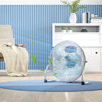18" Chrome Metal Floor Fan with Tilting, High Velocity, 3 Speed, Portable Gym Fan for Home Office, Silver