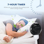 9'' Air Circulator Fan 3 Speed 3 Mode, 70° Oscillation 90° Vertical Tilt, Height Adjustable, Remote Controller, for Living Room, Bedroom, Office, Black and White
