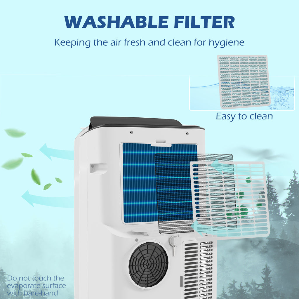 14000 BTU Mobile Air Conditioner for Room up to 35m², Smart Home WiFi Compatible, with Dehumidifier, Fan, 24H Timer