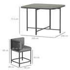 Outsunny 4-Seater Rattan Cube Garden Furniture Set with Cushions - Charcoal Grey