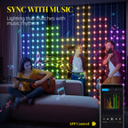 LED Curtain Lights, Smart Curtain Fairy Plug In, Colour Changing Wall Lights with Remote, App, Dynamic DIY Hanging Window String Lights for Bedroom Living Room, 3x3(m), 400 RGBIC LED