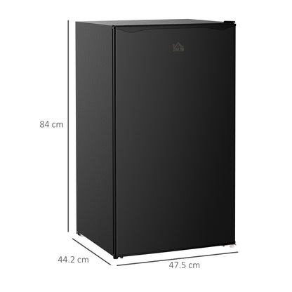 Under Counter Fridge, 91L Small Fridge with Chiller Box, Removable Shelf, Reversible Door, Adjustable Legs, Mini Refrigerator, Black