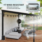 Outsunny 3 x 4.3 m Lean to Pergola with UPF 50+ Waterproof Polycarbonate Roof, Wall-Mounted or Free Standing Hardtop Roof Garden Metal Pergola Gazebo, Heavy Duty Outdoor Sun Shade, Dark Grey