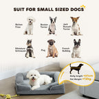 PawHut Dog Sofa Bed, Washable Pet Bed with Removable Cover and Non-Slip Bottom for Cats and Small Dogs, Grey