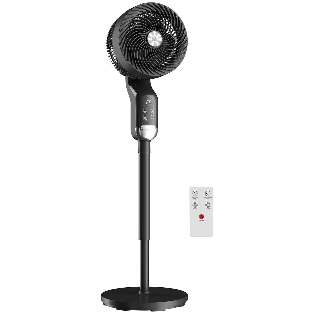 20 dB Silent Standing Fan, Pedestal Fan with Remote, Oscillating, 8 Speeds, Adjustable Height, 12H Timer