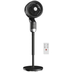 20 dB Silent Standing Fan, Pedestal Fan with Remote, Oscillating, 8 Speeds, Adjustable Height, 12H Timer