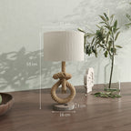 Nautical Table Lamps Set of 2 with USB Charging Port, Bedside Lamps for Bedroom Living Room, Warm White LED Bulb Included, with Hemp Rope, Natural