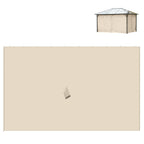 Outsunny 4 Pack Replacement Gazebo Curtains Privacy Panel for Most 3 x 4m Gazebo Canopy Pavillion Outdoor Shelter Sidewalls Accessories Beige