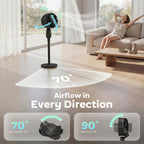 Pedestal Fan, Powerful Air Circulator, 36 Inch Floor Standing Fan with 3 Speed Settings, 70° Oscillating for Bedroom, Home and Office, Black