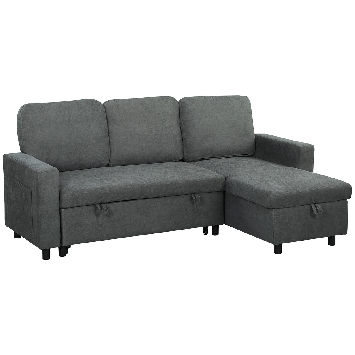 Pull Out Sofa Bed with 113 x 49cm storage space - Charcoal Grey