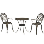 Outsunny Three-Piece Elegant Aluminium Garden Set - Bronze Tone