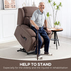 HOMCOM Power Lift Recliner Chair with Vibration Massage, Lift Chair for Elderly with Footrest, Remote, Side Pocket, Dark Brown