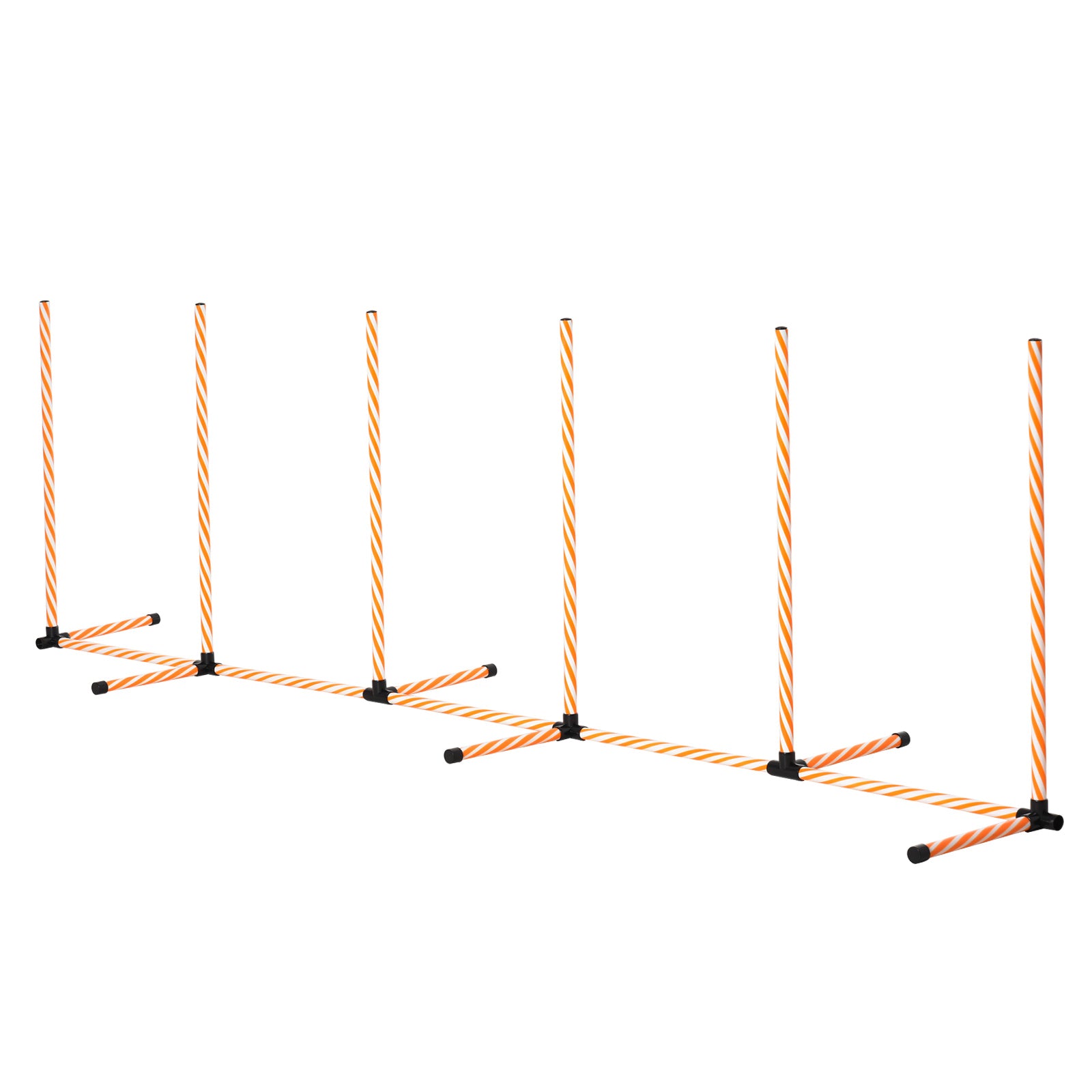 PawHut Dog Agility Equipment Pet Outdoor Training Play Run Obstacle w/ 6 Weaves Poles Whistle Carrying Bag