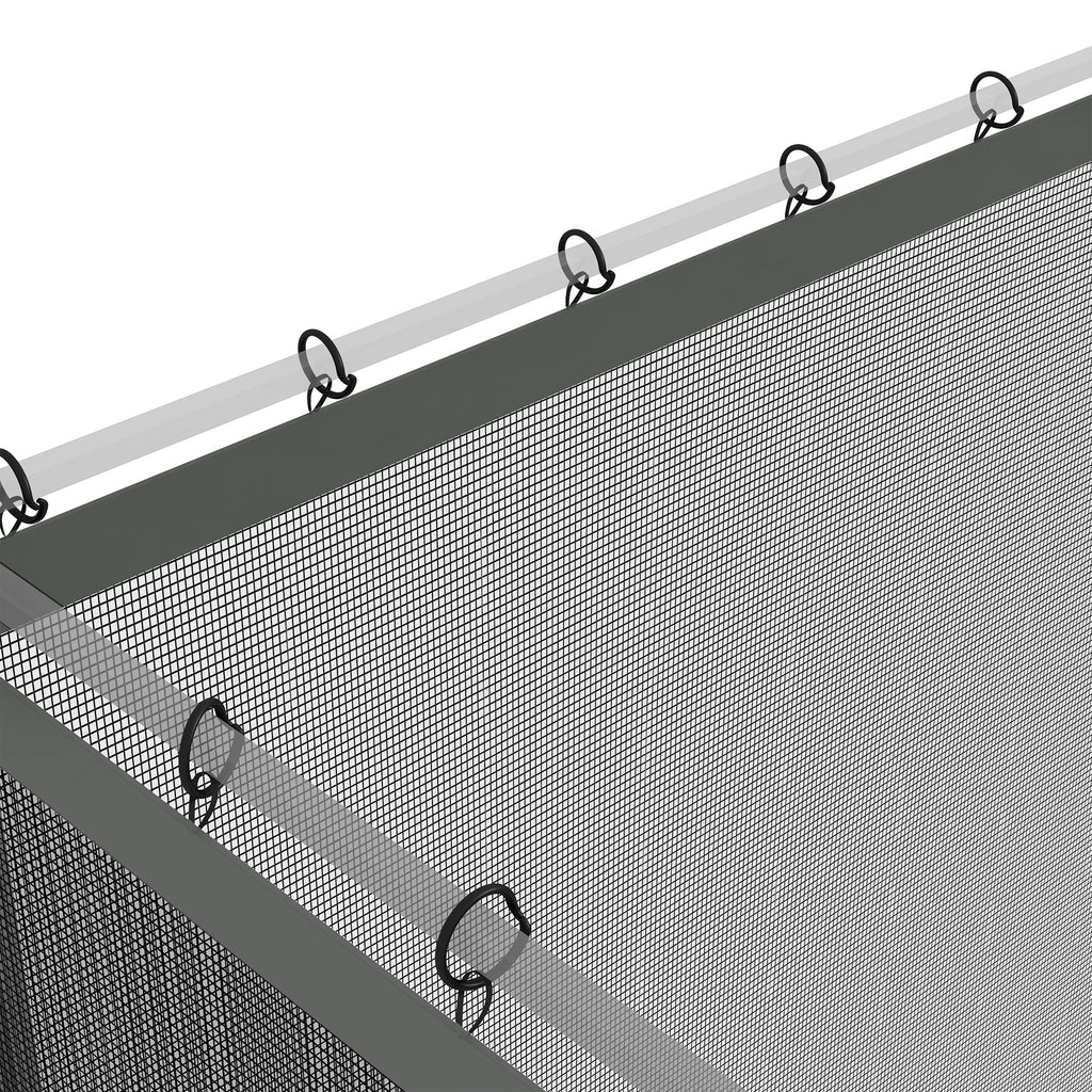 Outsunny 352 x 207cm Universal Replacement Mesh Sidewall Netting for Patio Gazebos and Canopy Tents, (Sidewall Only) Dark Grey