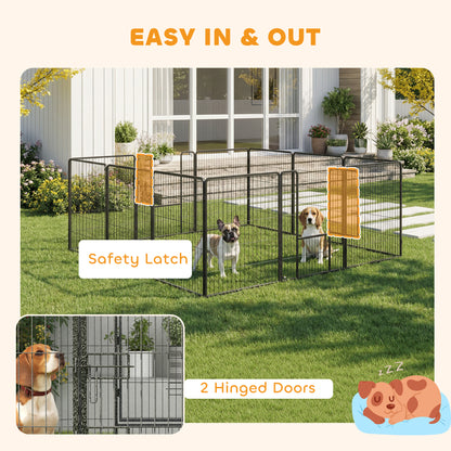PawHut 12 Panels Heavy Duty Puppy Playpen, for Small Dogs, Indoor and Outdoor Use - Silver