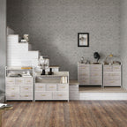 HOMCOM Rustic Chest of Four Fabric Drawers - Black