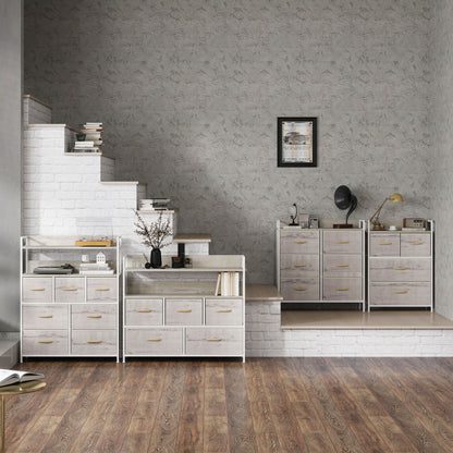 Rustic Chest of Four Fabric Drawers - Black