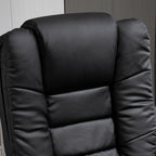 HOMCOM Recliner Chair With footstool, Recliner Armchair up to 130kg Weight Capacity, 135° Reclining Swivel Sofa Chair, PU Leather Ergonomic Couch Bed with Swivel Wood Base for Living Room, Black