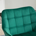 HOMCOM Accent Chair, Velvet Upholstered Vanity Tub Chair with Flared Armrests, Slanted Back, Solid Wood Legs, Comfy Padding Armchair, Home Bedroom Furniture Seating, Set of 2, Green