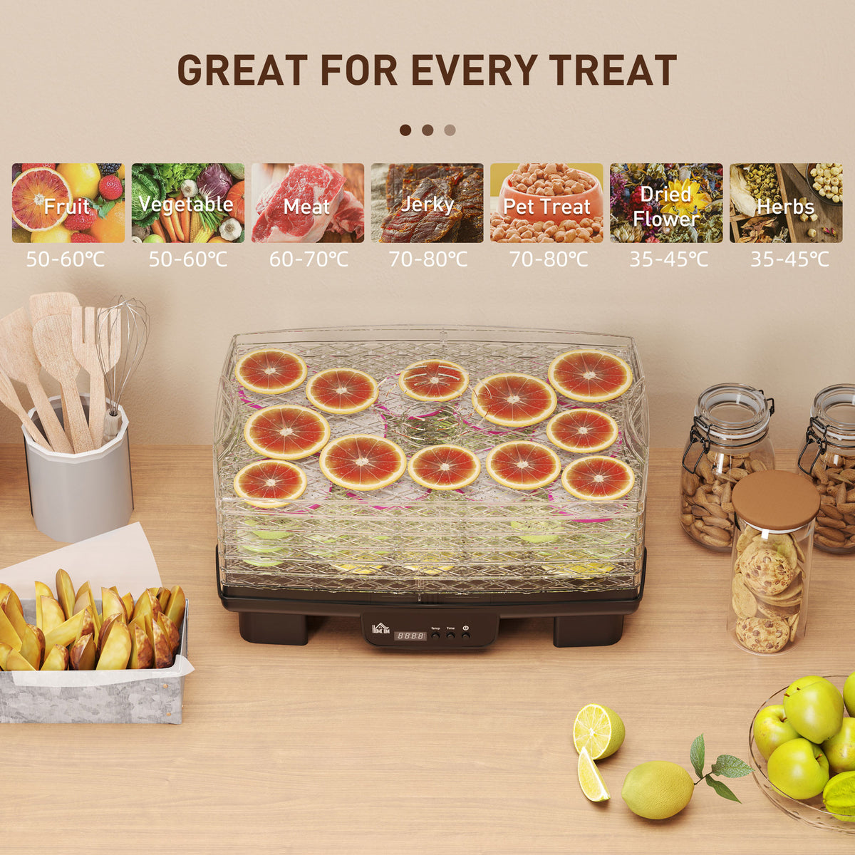 40-70? Six-Tray Food Dehydrator - Black